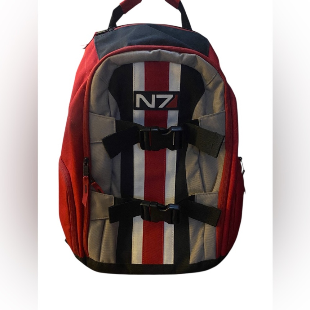 *VINTAGE* 2015 Mass Effect N7 Stripe Tactical Backpack -BioWare/ThinkGeek!